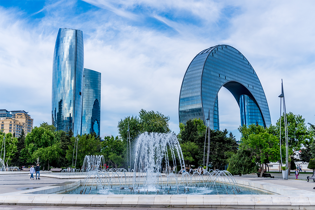 Baku skyline for Azerbaijan Visit Visa